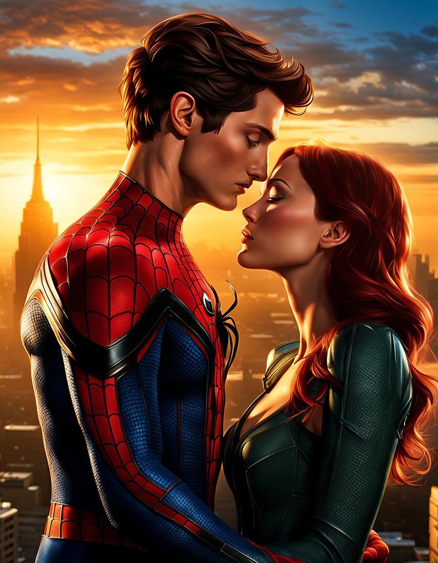 Spider-man and Mary Jane - AI Generated Artwork - NightCafe Creator