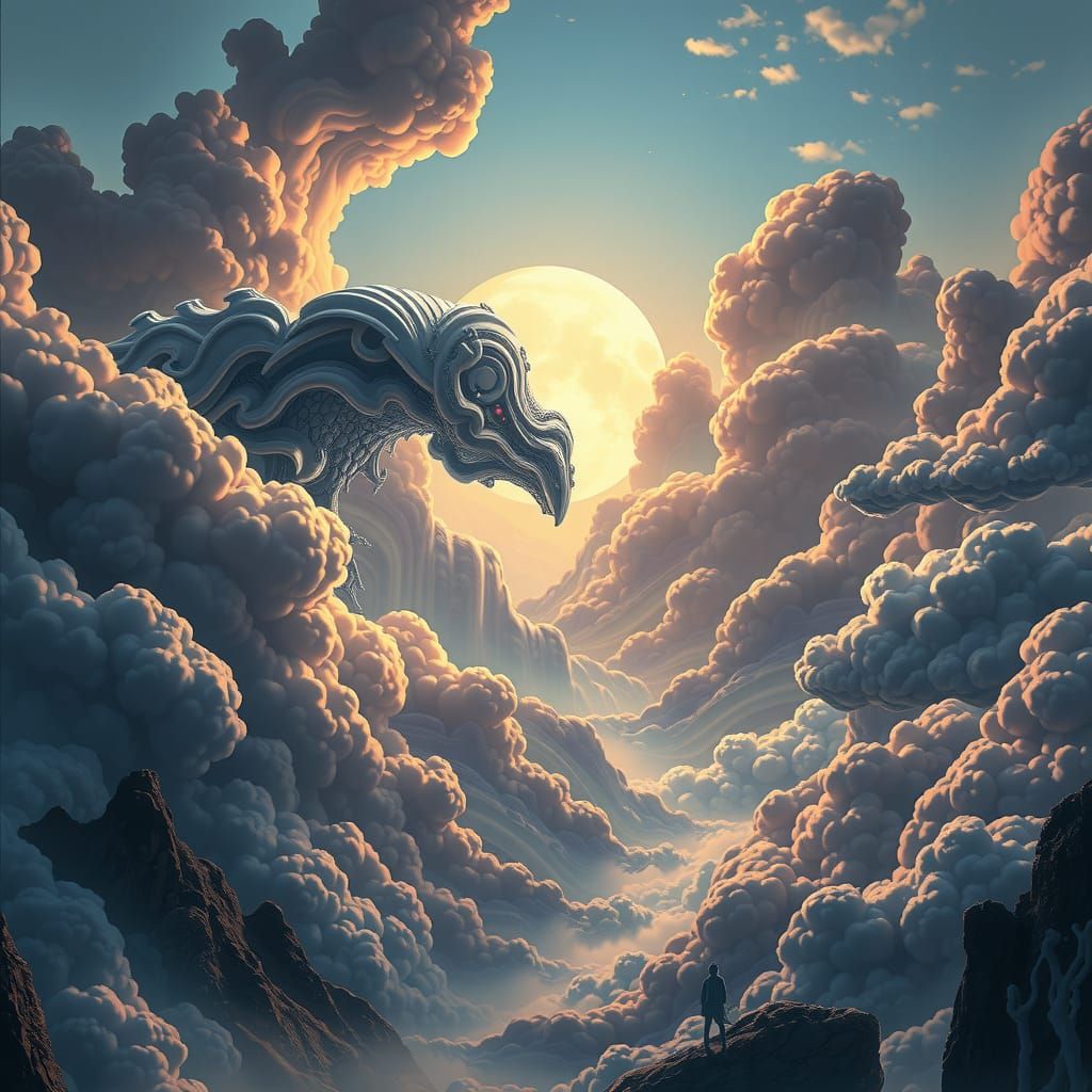 Mystical Yin-Yang Landscape in Digital Art Style