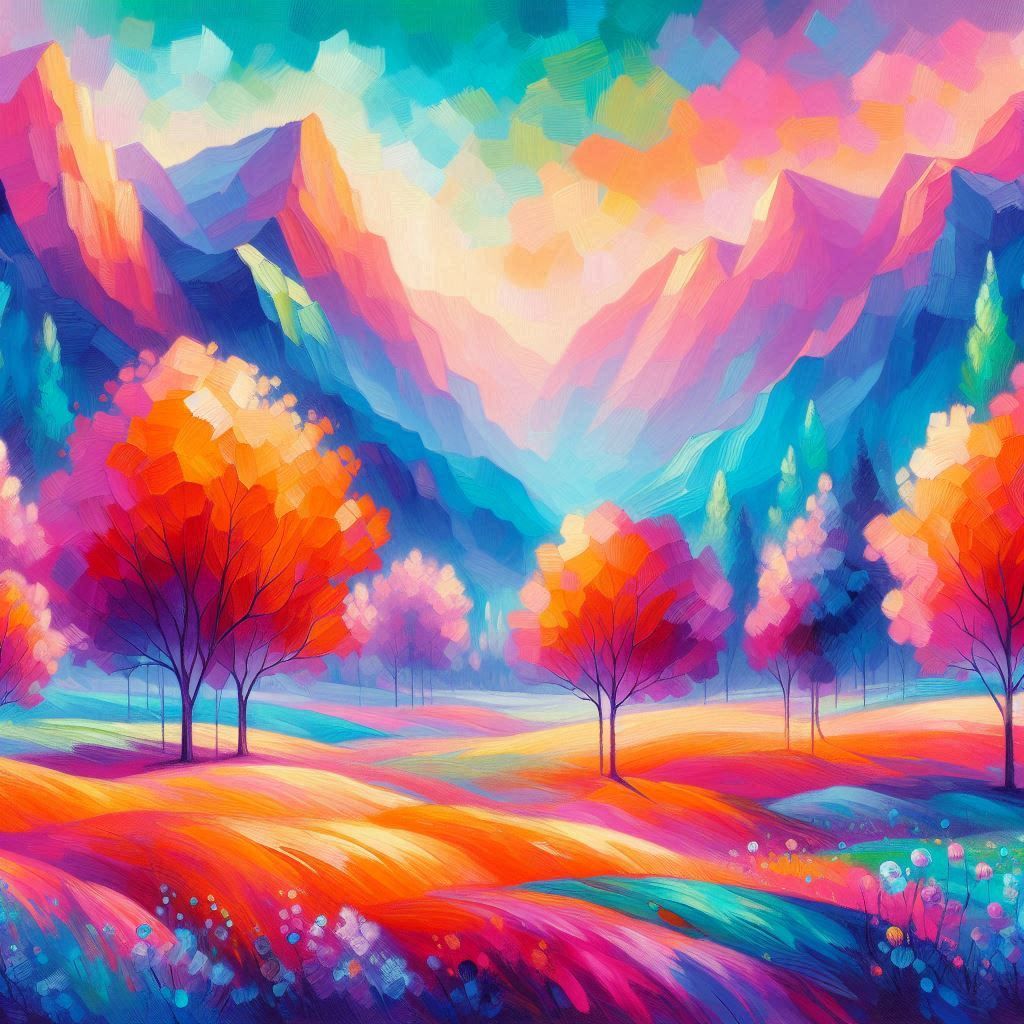 Surreal landscape colorful