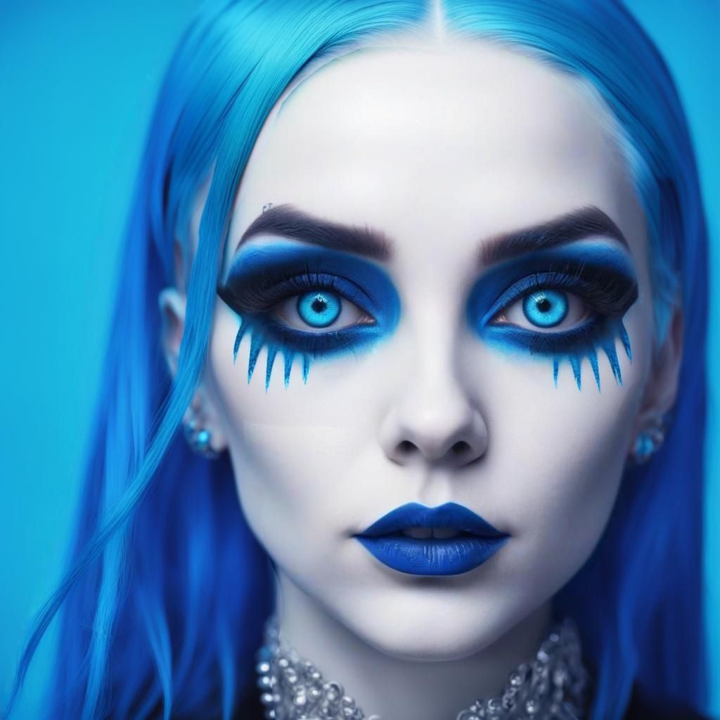 Neon blue gothic Portrait of a gothic beauty with neon blue ...