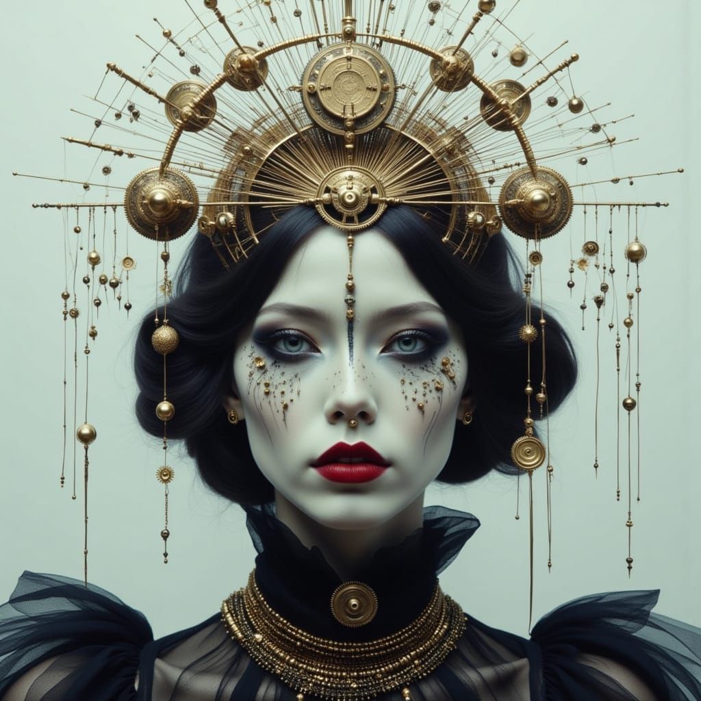 Queen of Whispers Celestial Marionette Portrait