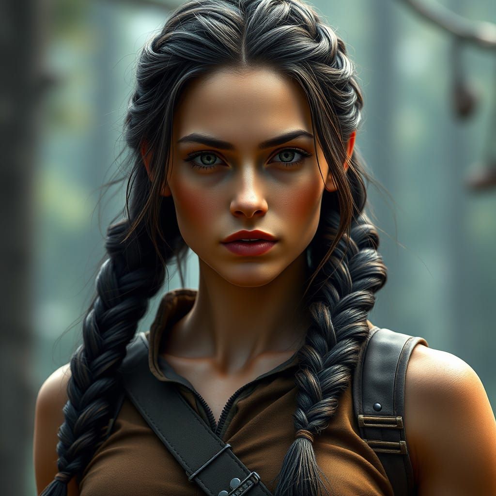 Strong and Resilient Woman in Earthy Attire