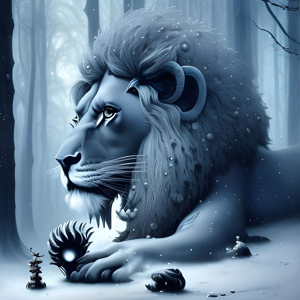 Snowflake lion - AI Generated Artwork - NightCafe Creator