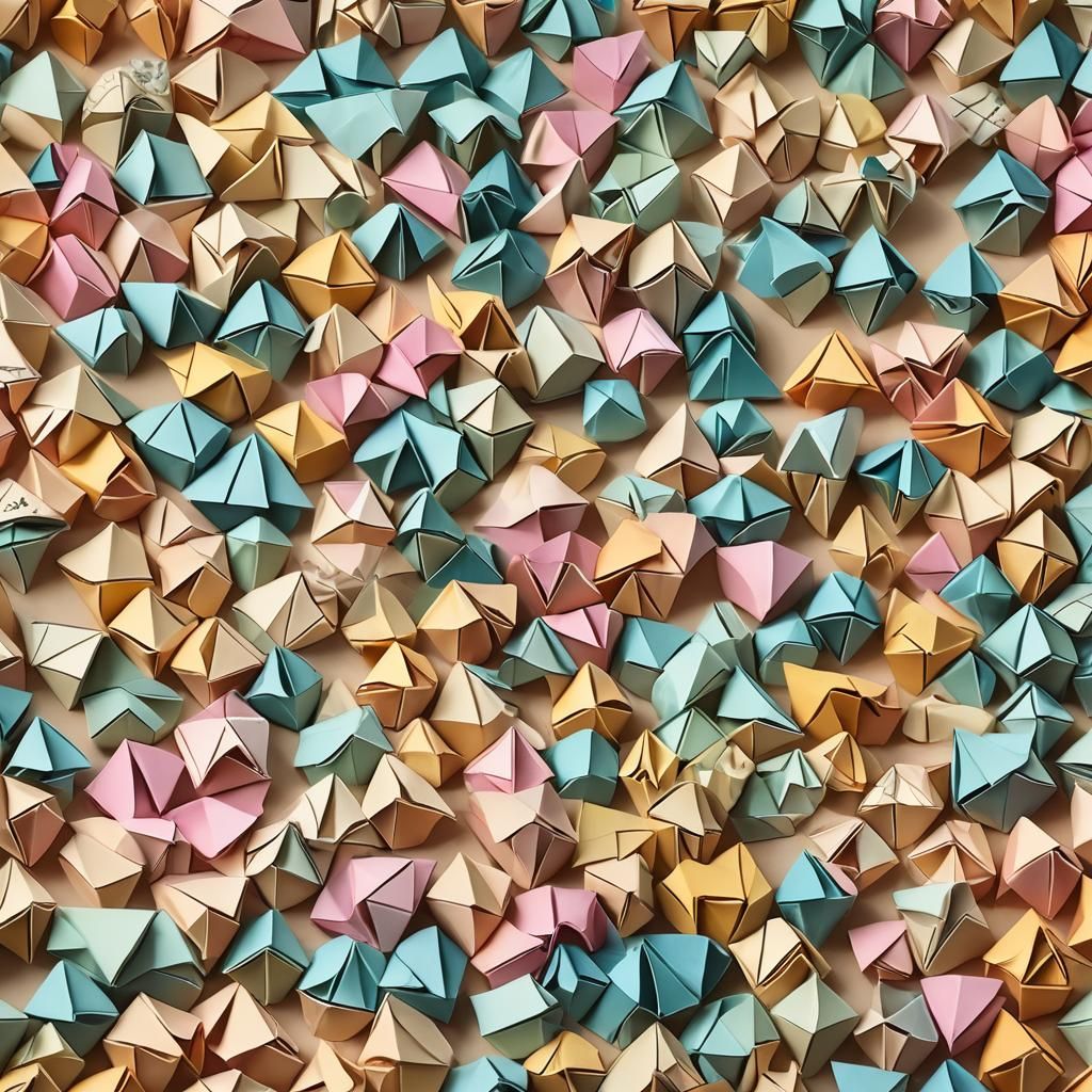 Intricate Origami Paper House in Soft Golden Light