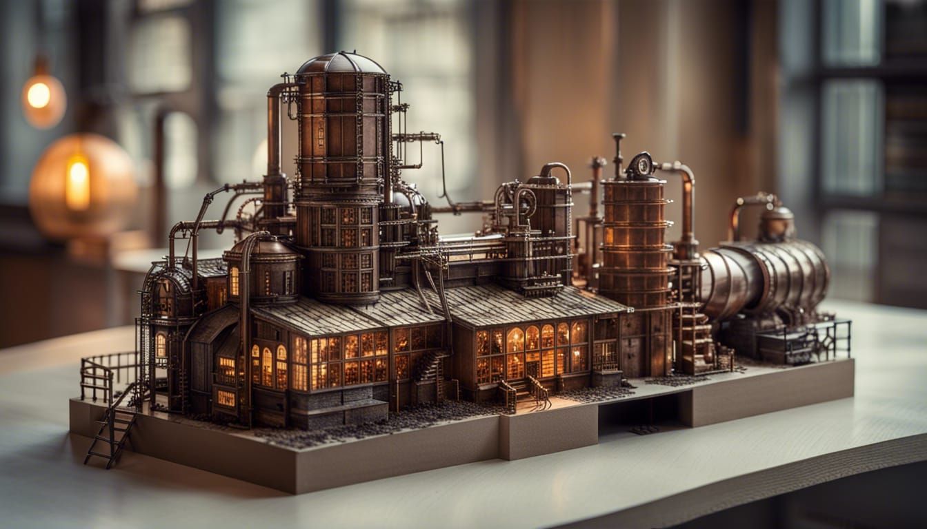 Model of a Steampunk factory