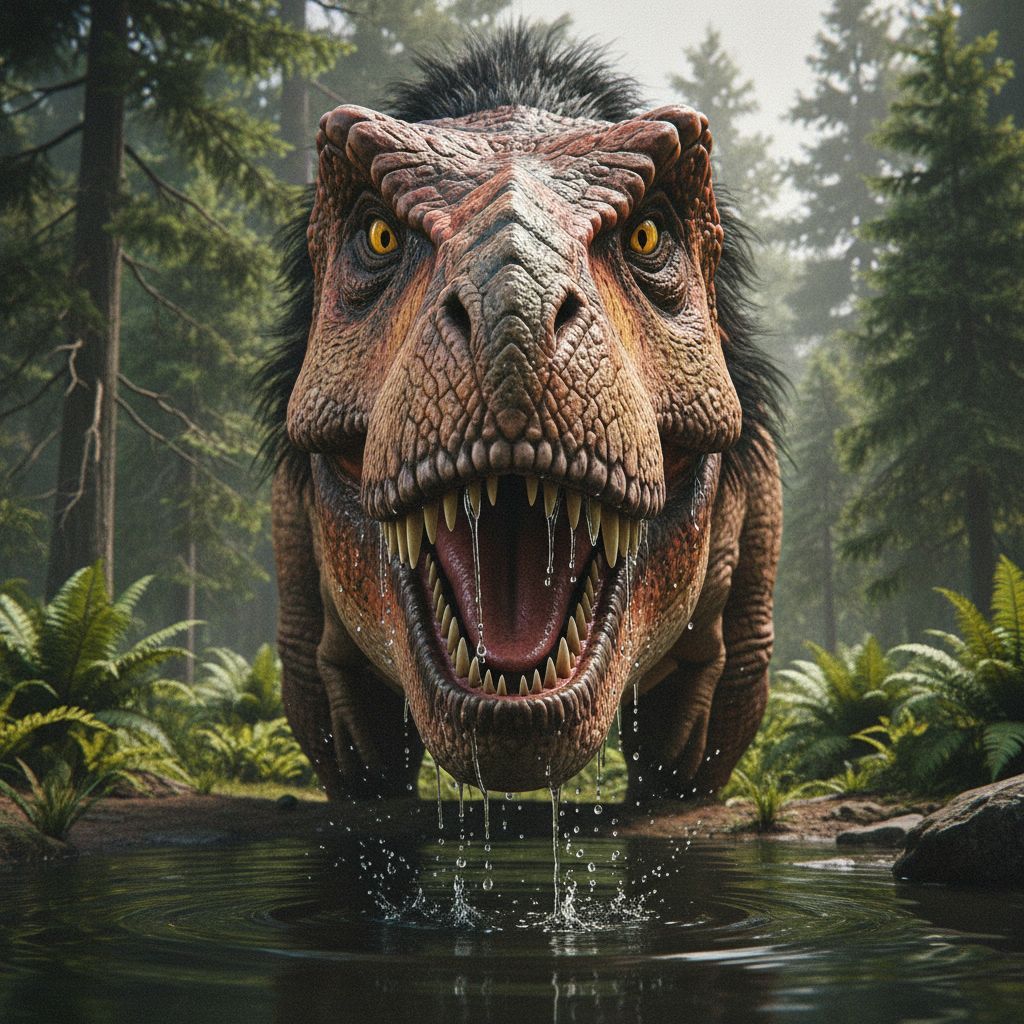 Scientifically accurate T. rex looking directly at you the v...