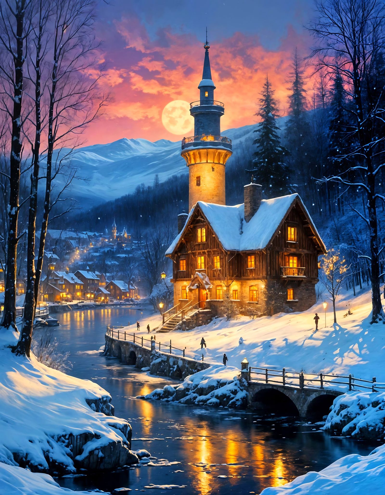 The City That Shines Through the Snow  by @Hinty