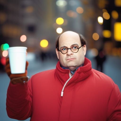 George Costanza in the puffer, sippin' that lean.