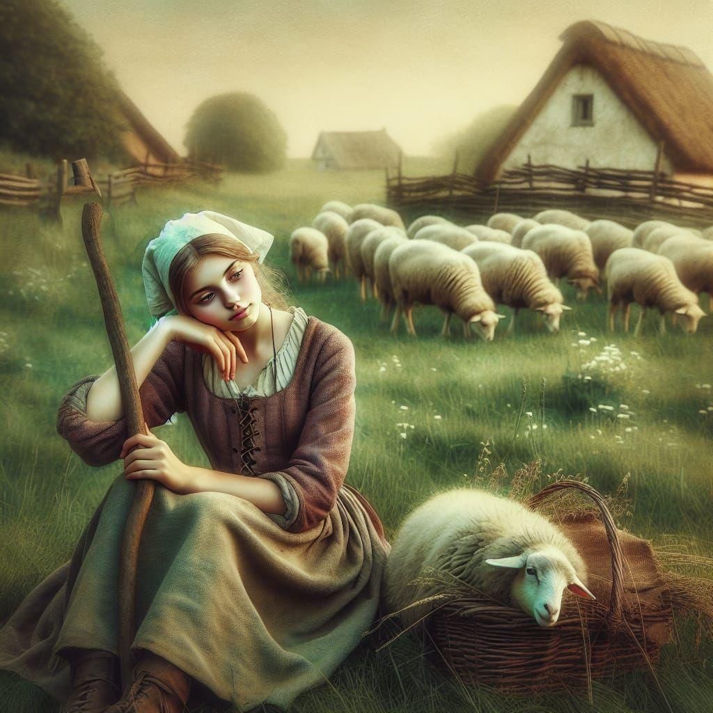 St. Germaine, shepherdess AI Generated Artwork NightCafe Creator