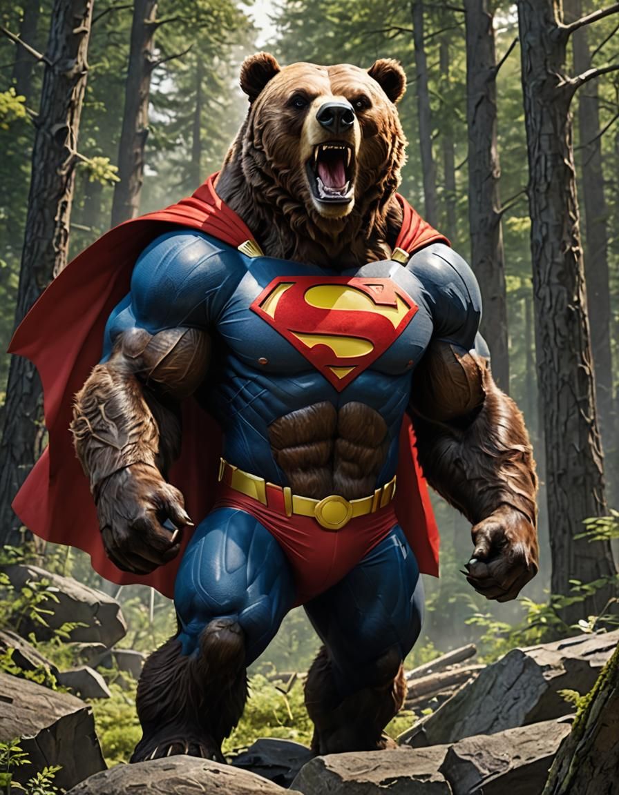 SUPER BEAR!!!!  by @harzilla