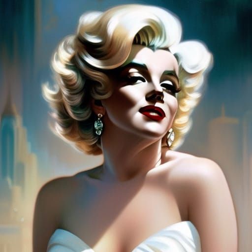 A Portrait Of Marilyn Monroe. - AI Generated Artwork - NightCafe Creator