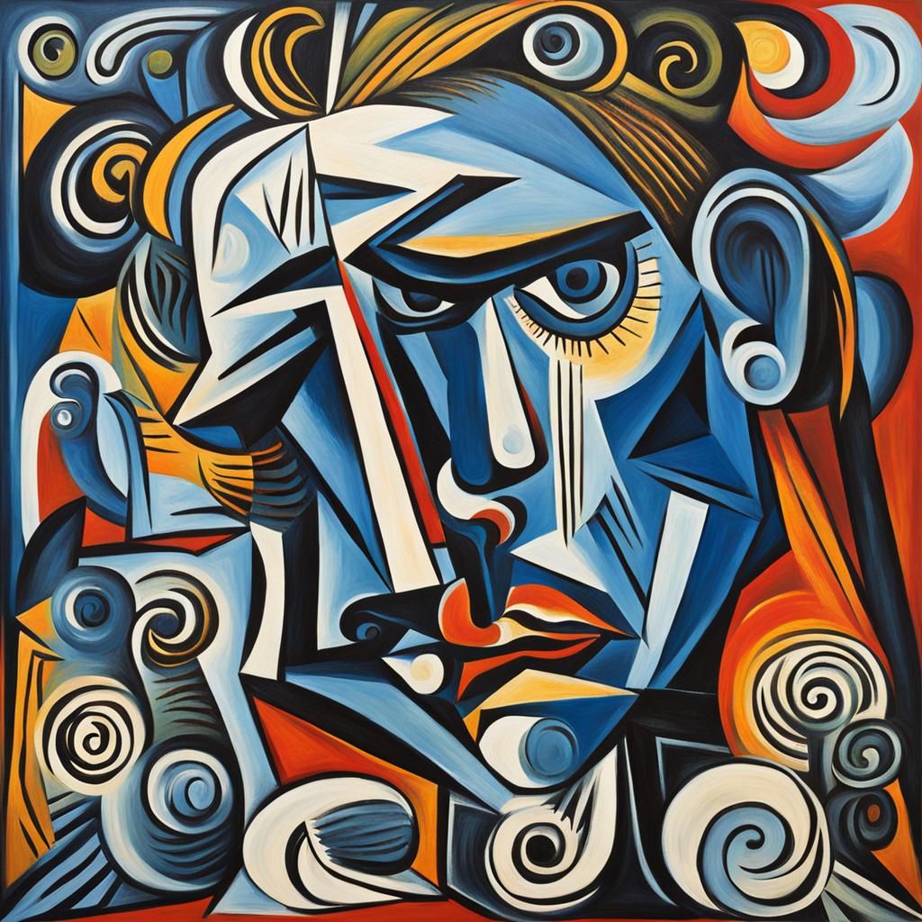 A Picasso style painting called "The Epitome of Grief"
