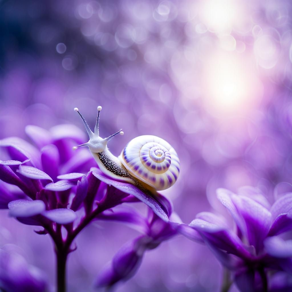 Purple, violet and lilac snail from a fantasy alien planet. - AI ...