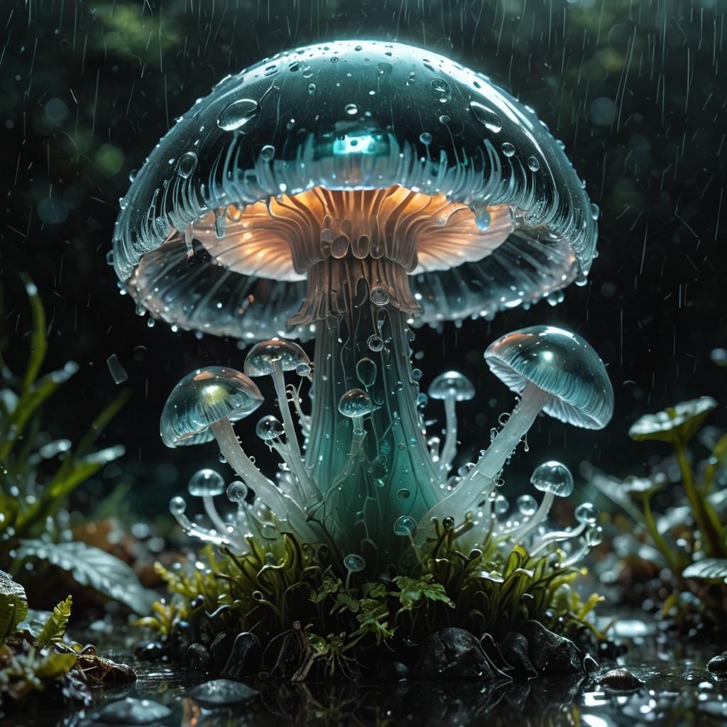 "a hyper-realistic digital artwork, a delicate and transpare...