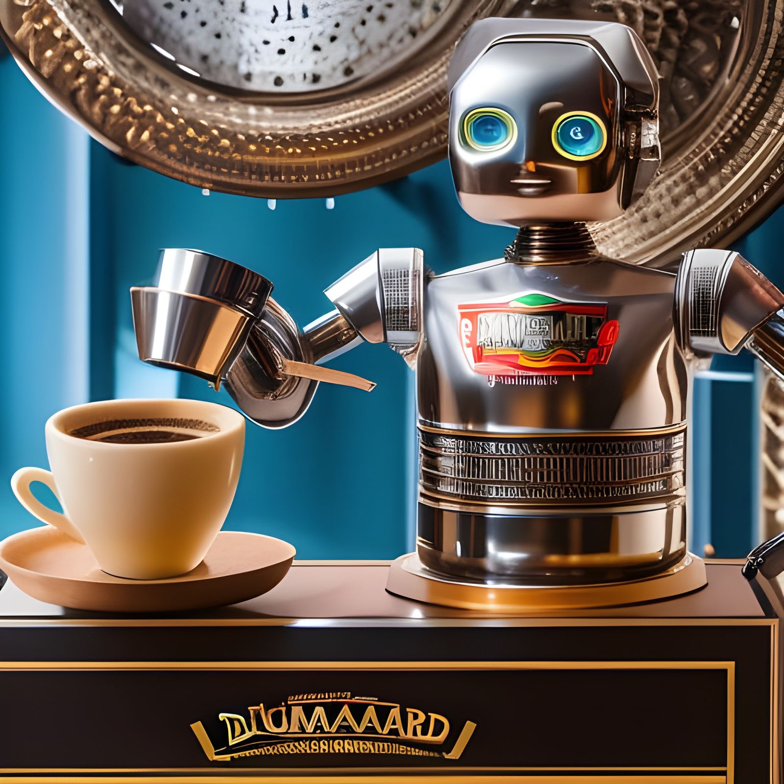 Dnummard's Retro Bedside Coffee Maker AI Generated Artwork
