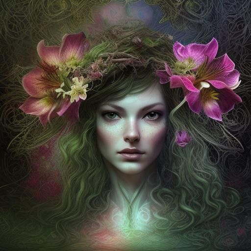 Flower Crown!!!! - AI Generated Artwork - NightCafe Creator