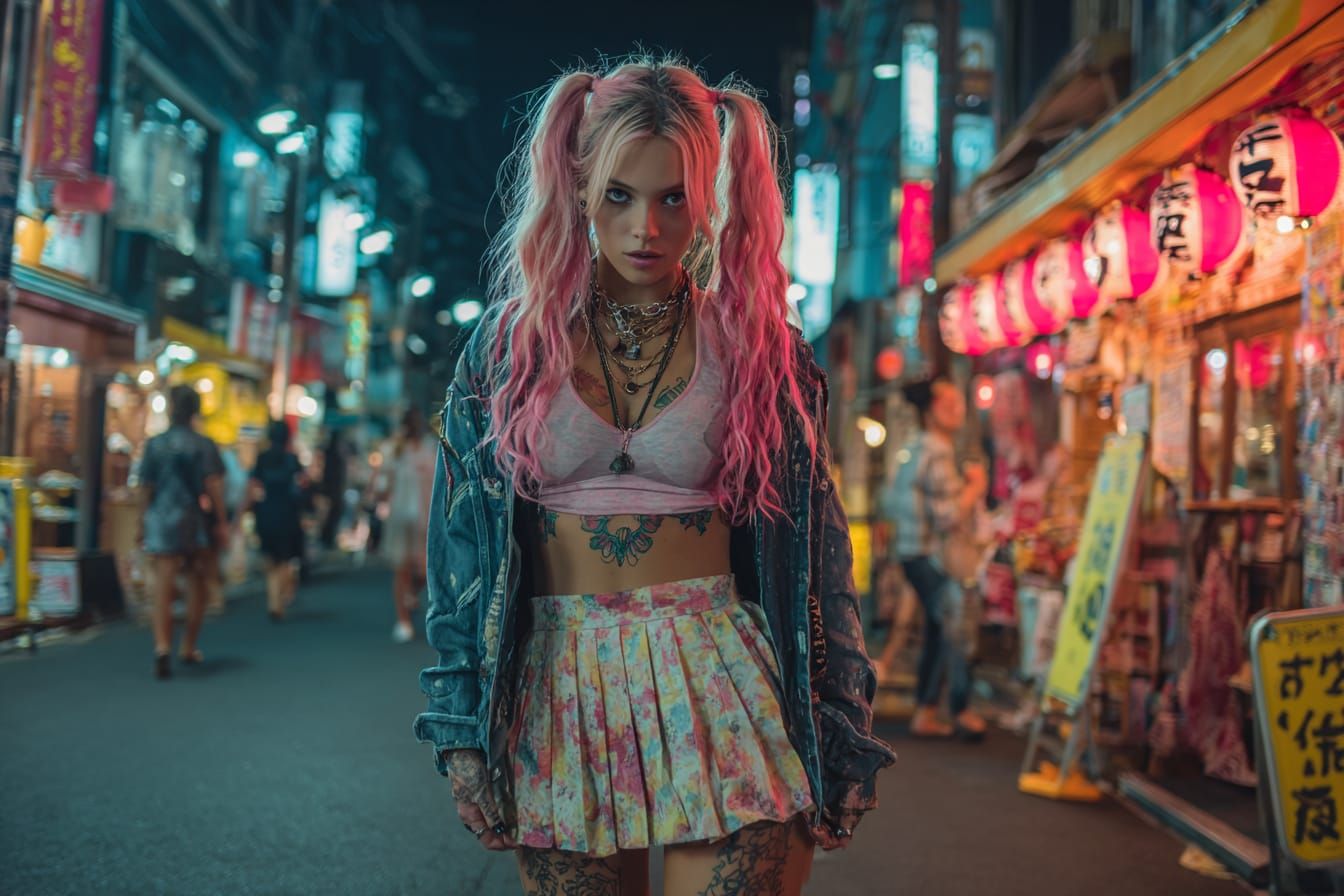 Edgy Girl in Tokyo Neon