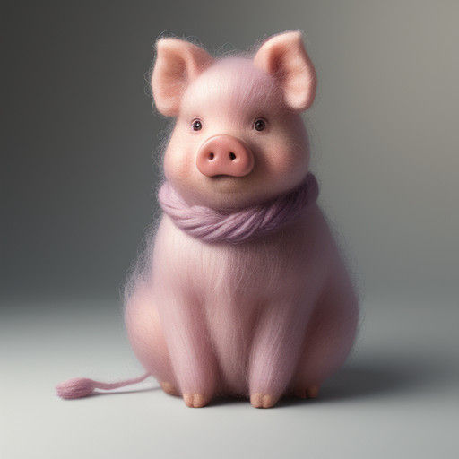 Whimsical Kawaii Pig Statue in Edinburgh Garden