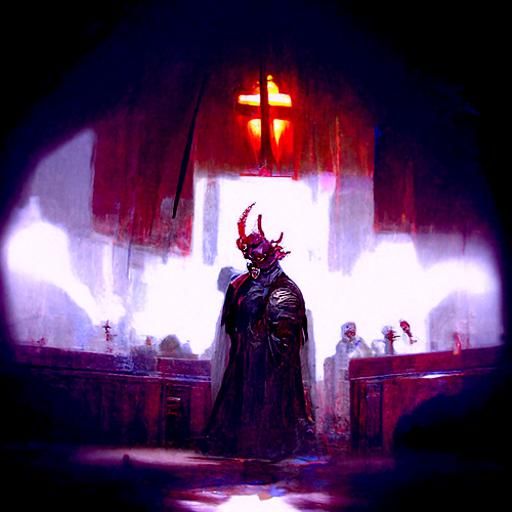 Demon Bishop reads a sermon