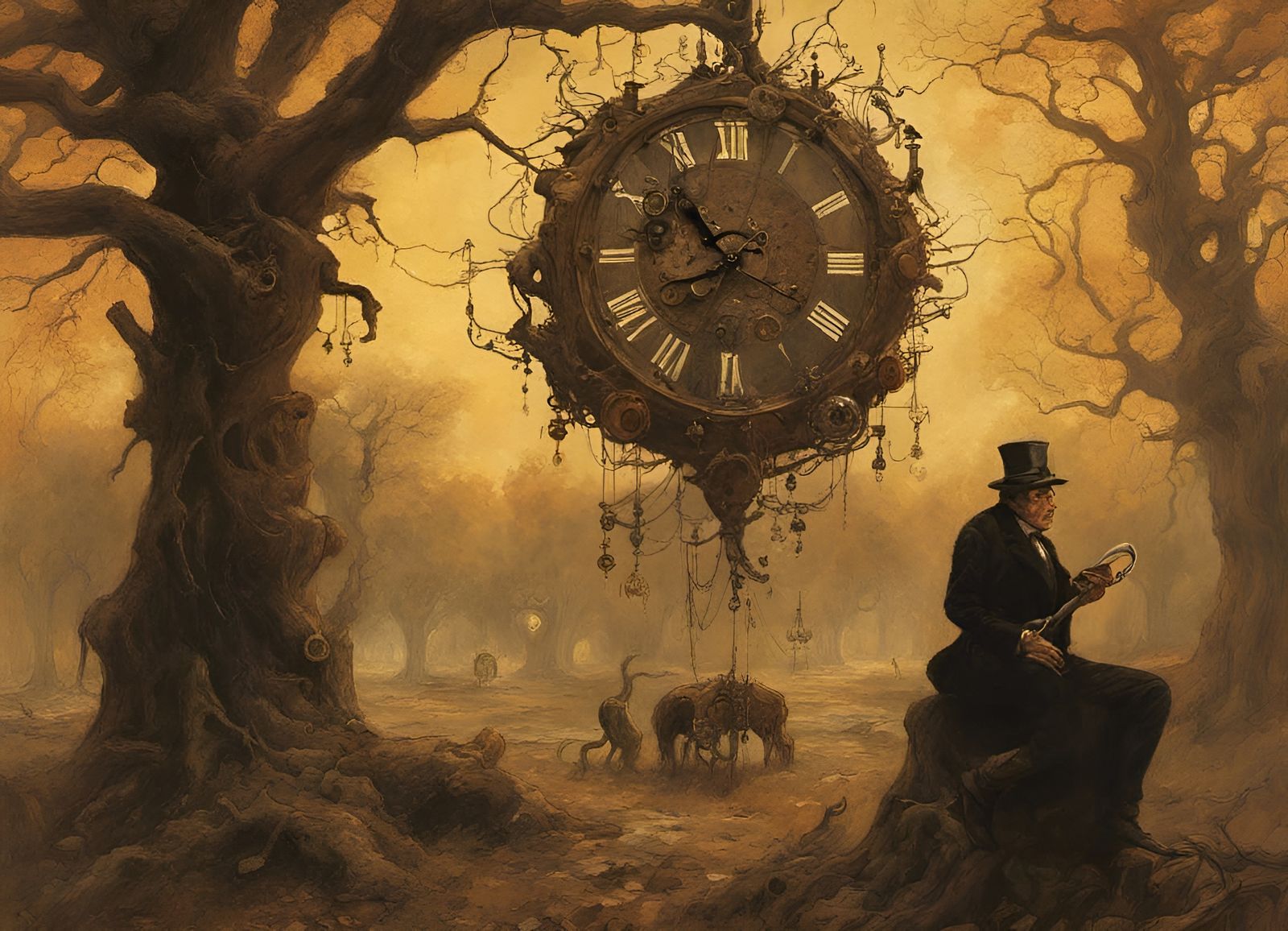 Steampunk Clock - AI Generated Artwork - NightCafe Creator