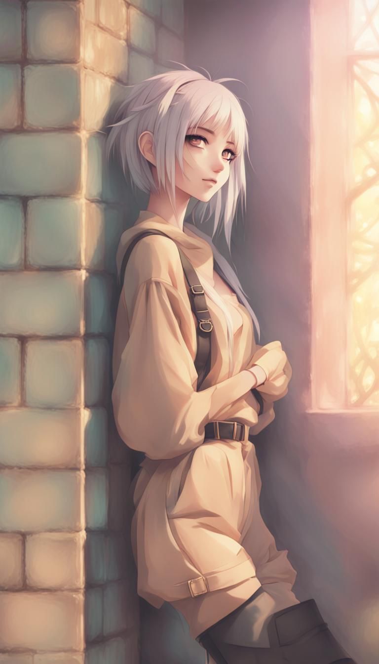 Anime Woman in Pastel Goth Style, 3D Render