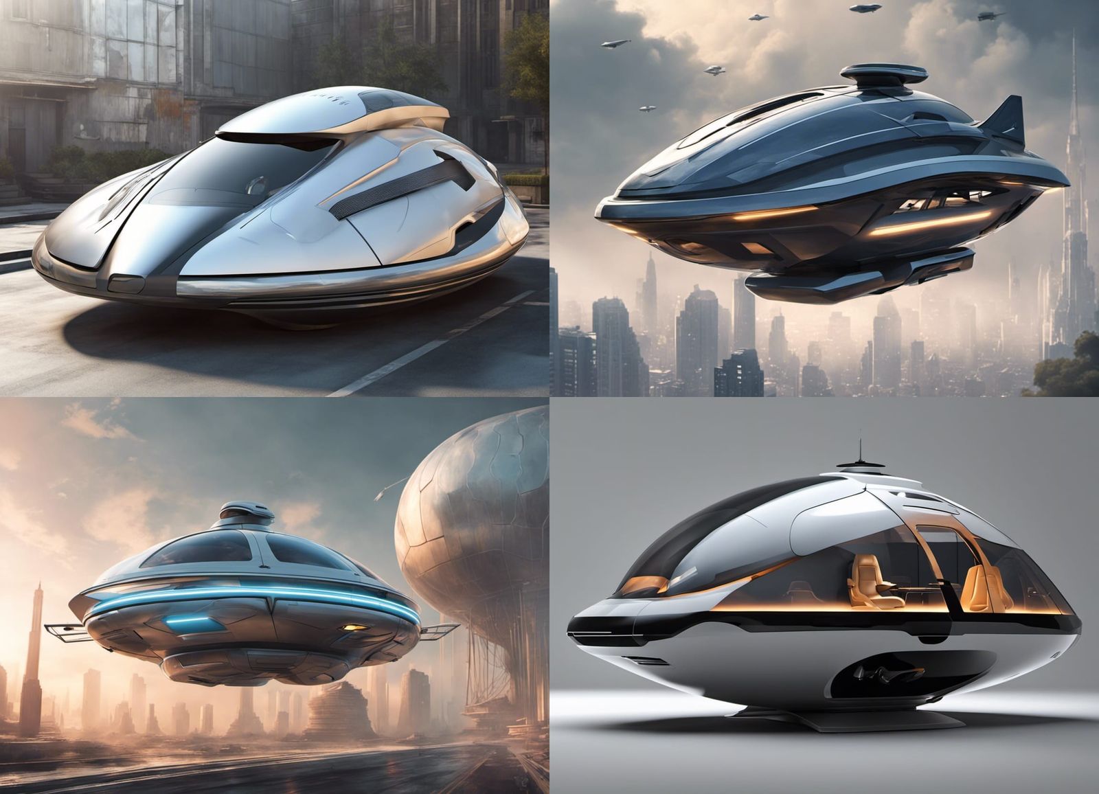 futuristic hovercrafts