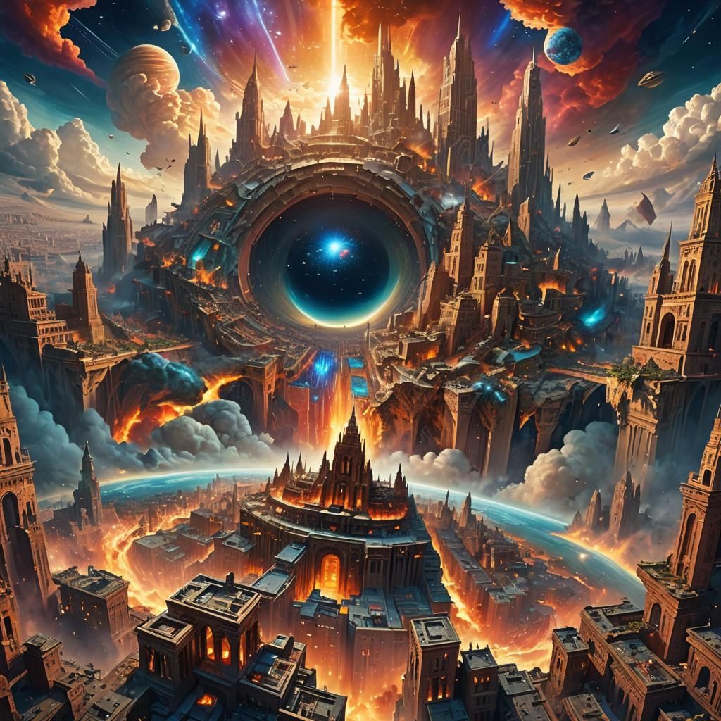 Apocalyptic New Jerusalem Descends, Digital Art