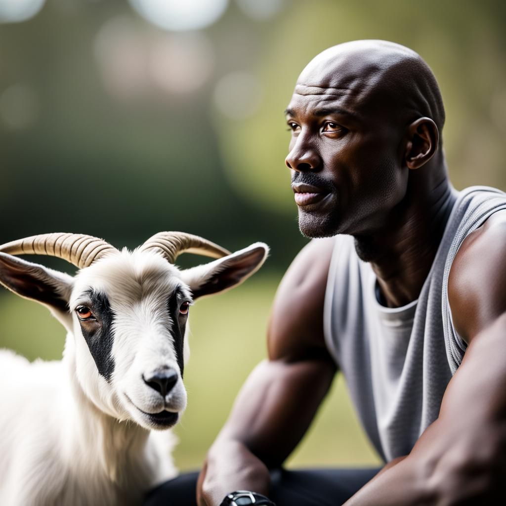 Micheal Jordan with a goat...