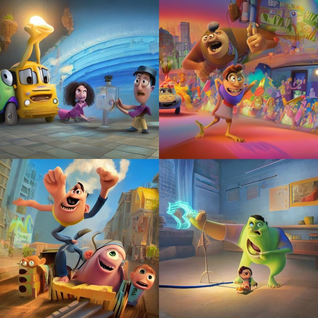 Festive Sabbath Meal in Pixar Style 3D Art