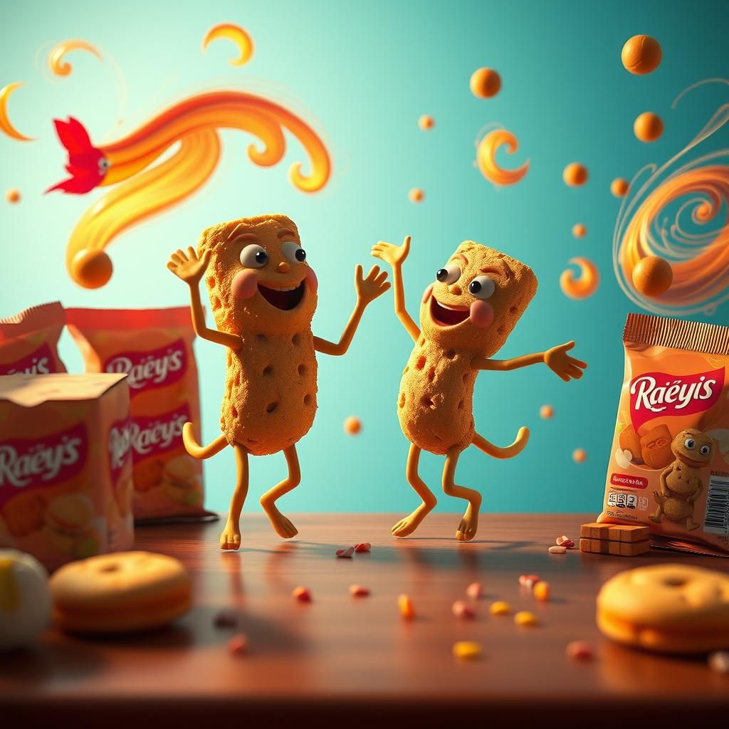 Surreal funny biscuits food packaging