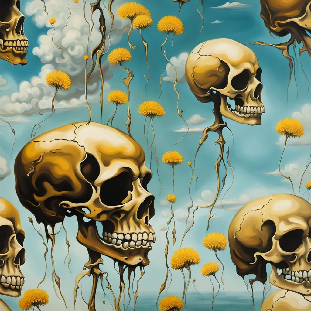 skulls blowing in the wind l Iike dandelions