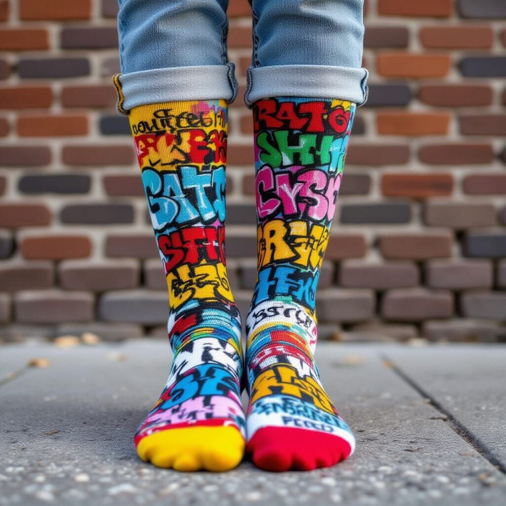 Grafitti socks  by @ArwenEvenstar