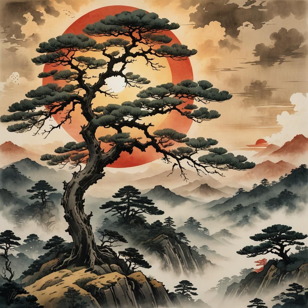 old pine tree  by @BelgiumJumpAI