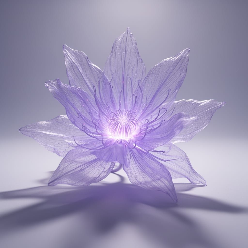 Transparent Purple Flower with Inner Glow