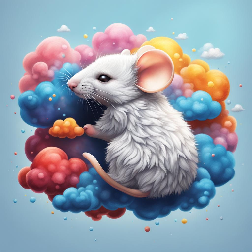 Cute mouse sleeping