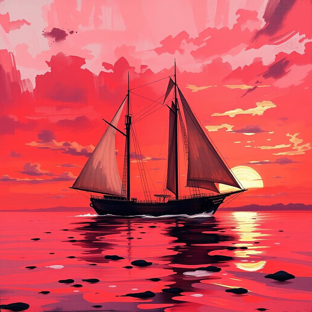 Red Skies at Night, Sailor's Delight  by @KriiLunAus