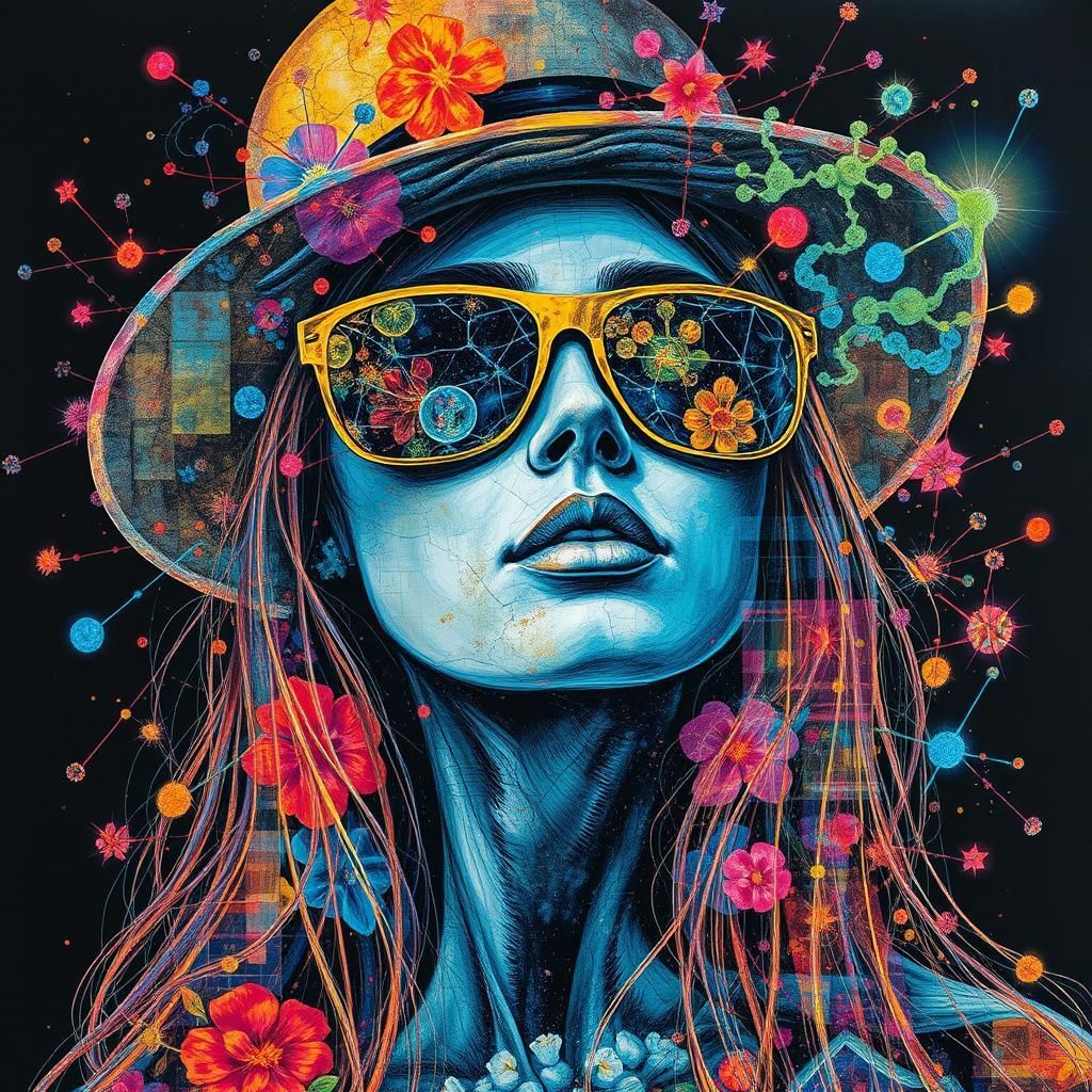 Portrait w/ sunglasses and hat.