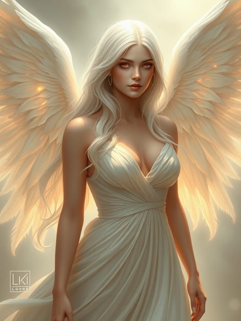 A hauntingly beautiful illustration of a gorgeous long-haire...