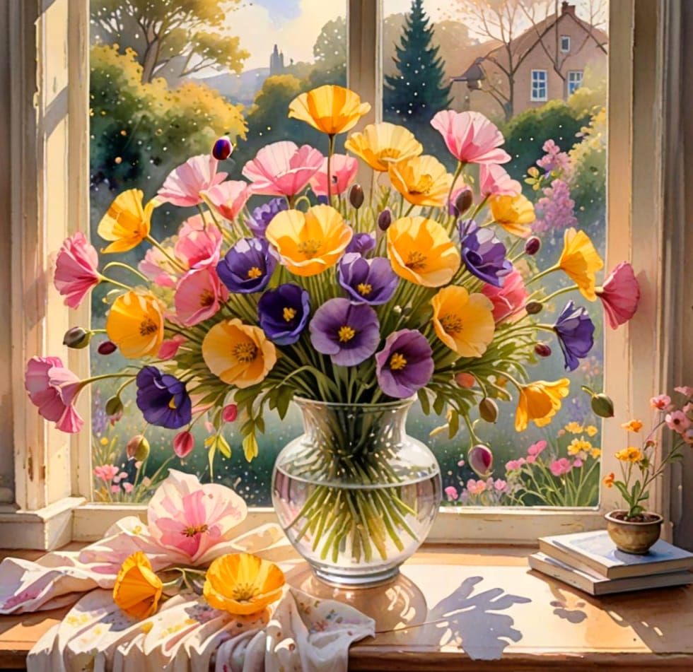 Multicoloured Poppies  by @Joanna7