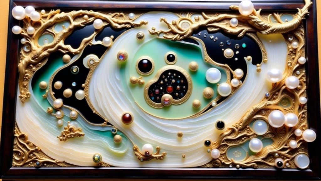 Japanese Style Panels depicting Beautiful Cultivator Chang-E practicing KungFu in Waterfall Paradise created out of intricately carved polis...