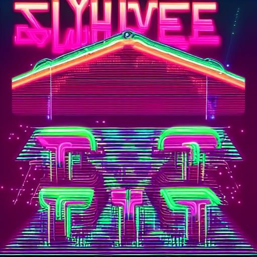 Synthwave Neon Retro: Local Bar! - AI Generated Artwork - NightCafe Creator