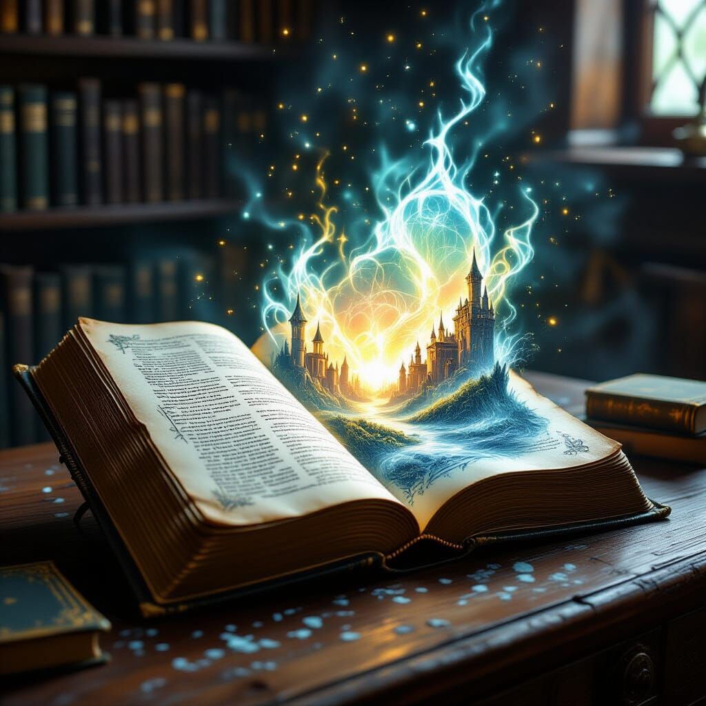 Mystical Book Illustrates Fantastical Scene