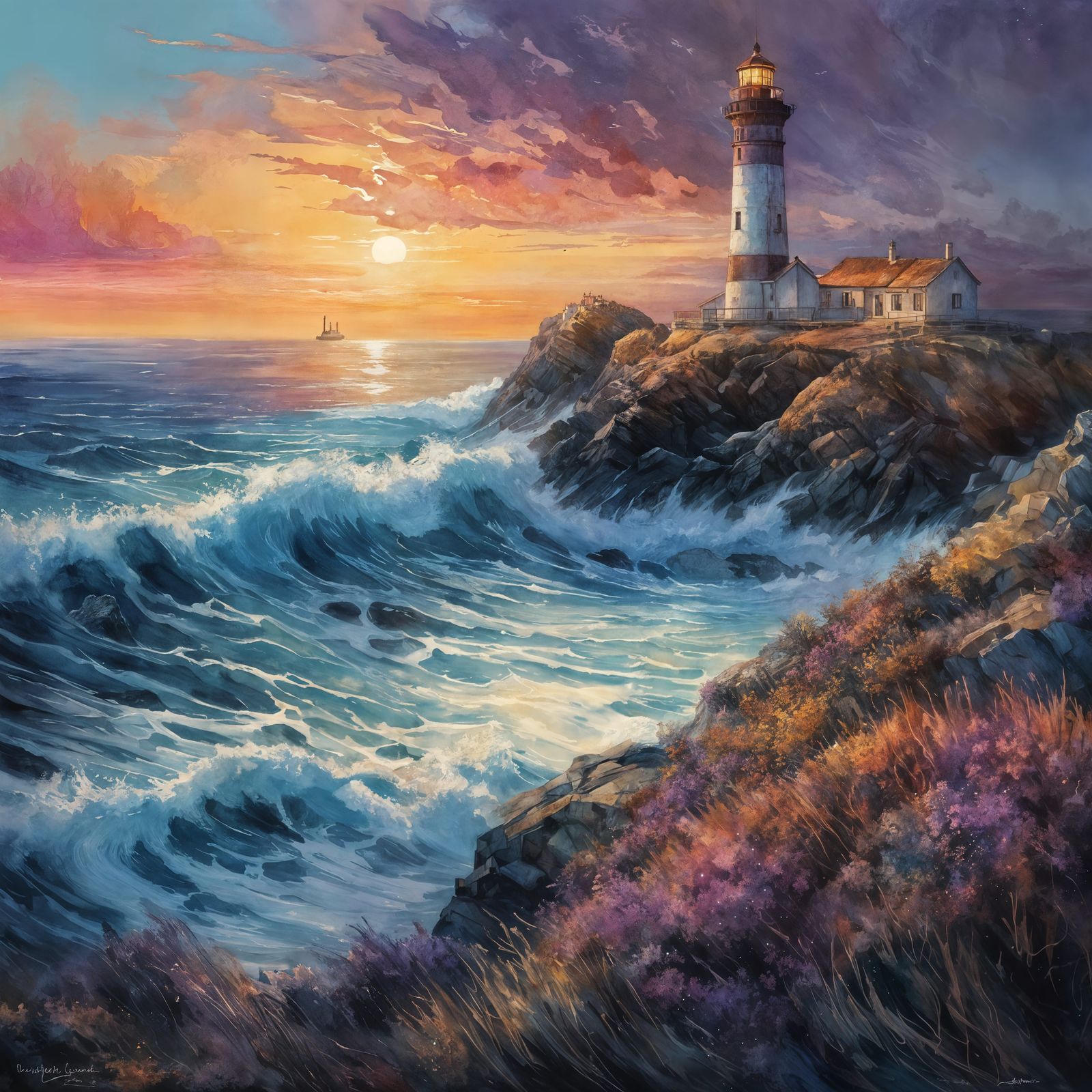 Ocean sunset  by @Laevos