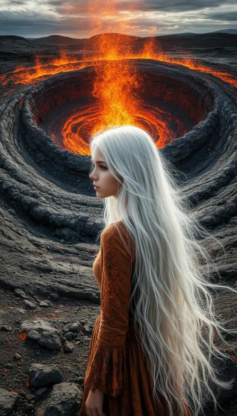 The girl from the volcano crater