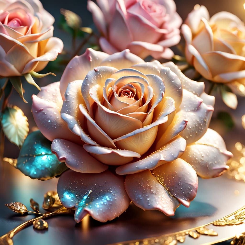 Macro Photograph of Sugar Rose in Pastel