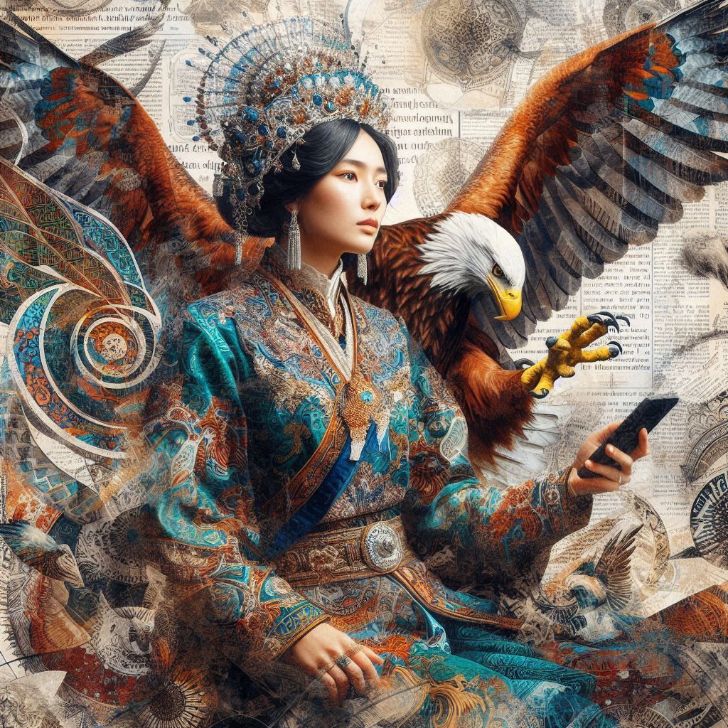 Woman with eagle