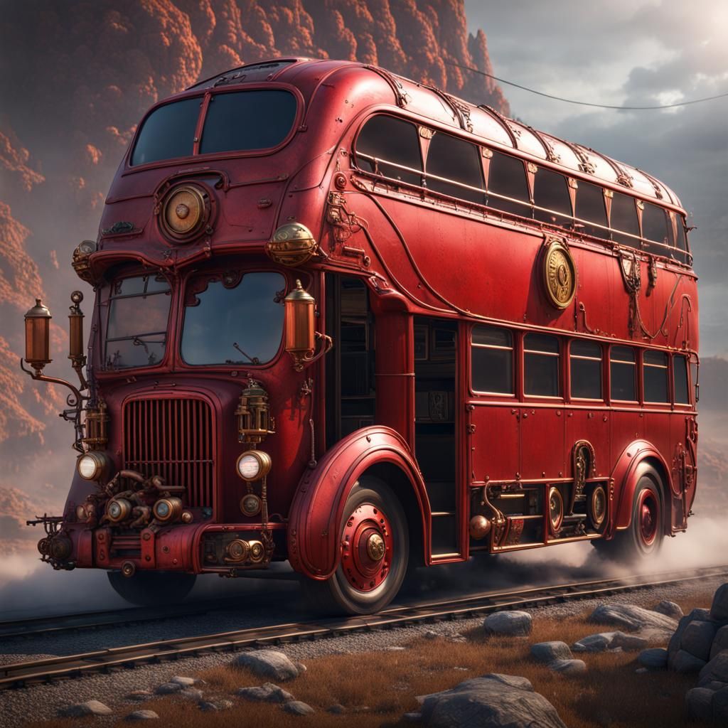 Steampunk London Bus Ai Generated Artwork Nightcafe Creator