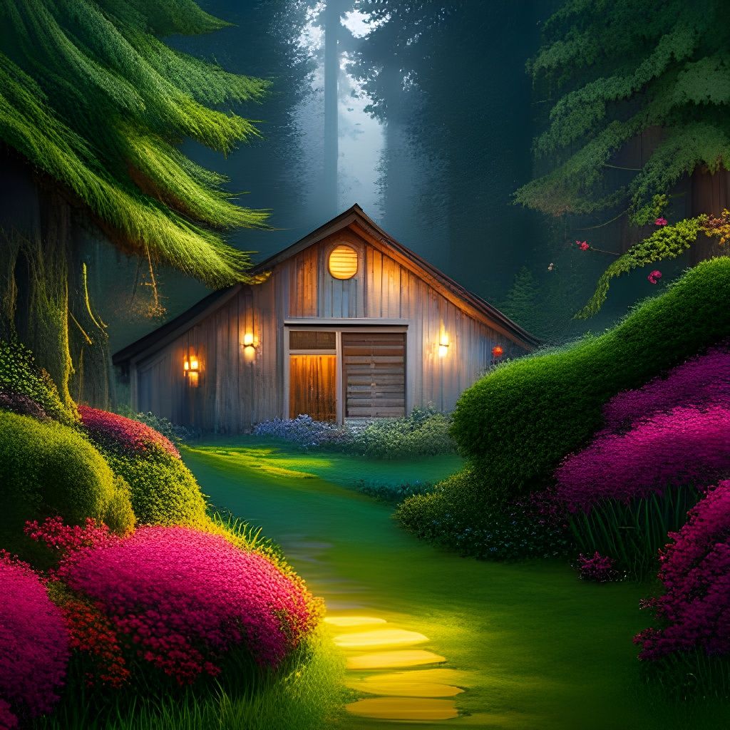 House in the forest - AI Generated Artwork - NightCafe Creator