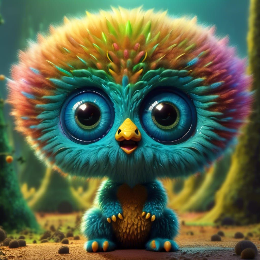 curious little fluffy monster - AI Generated Artwork - NightCafe Creator