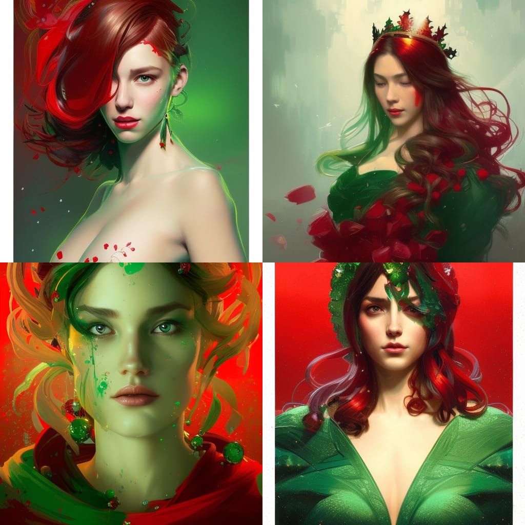 Christmas queen Green red